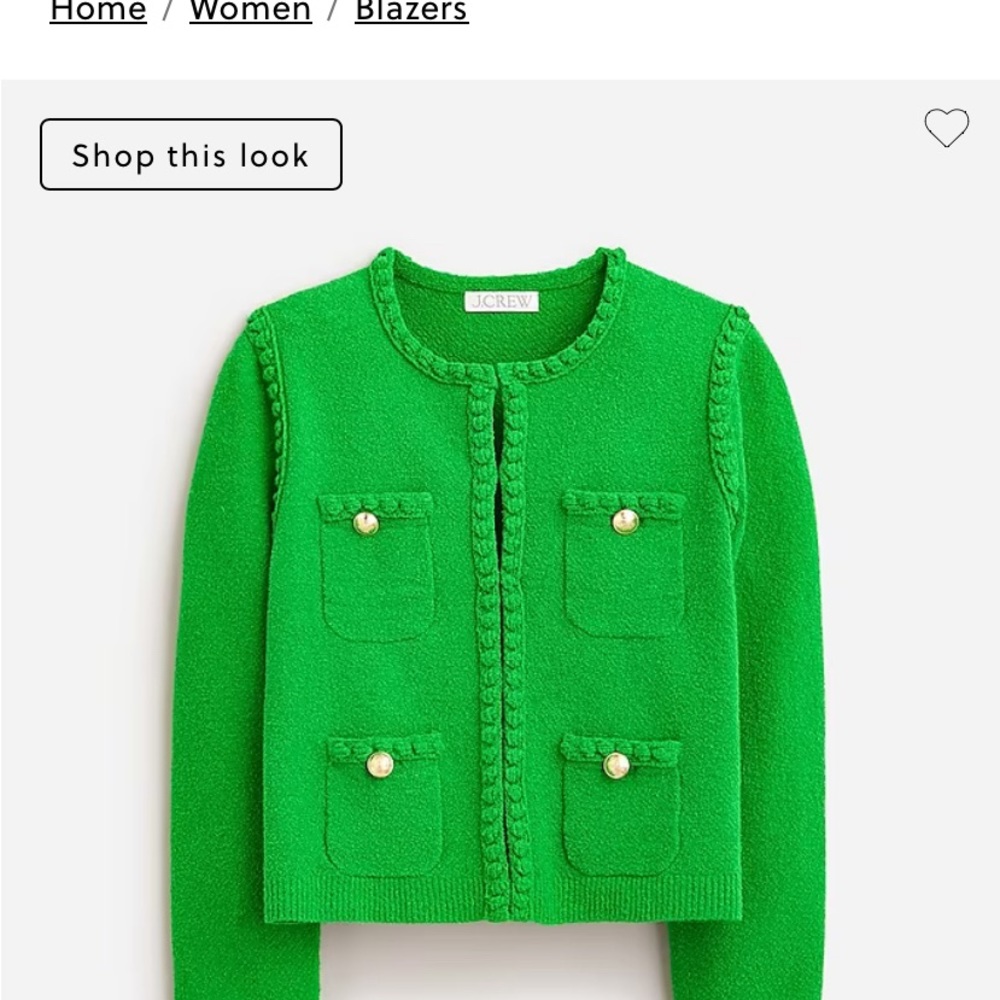 J Crew  Odette sweater lady jacket in cotton-blend bouclé